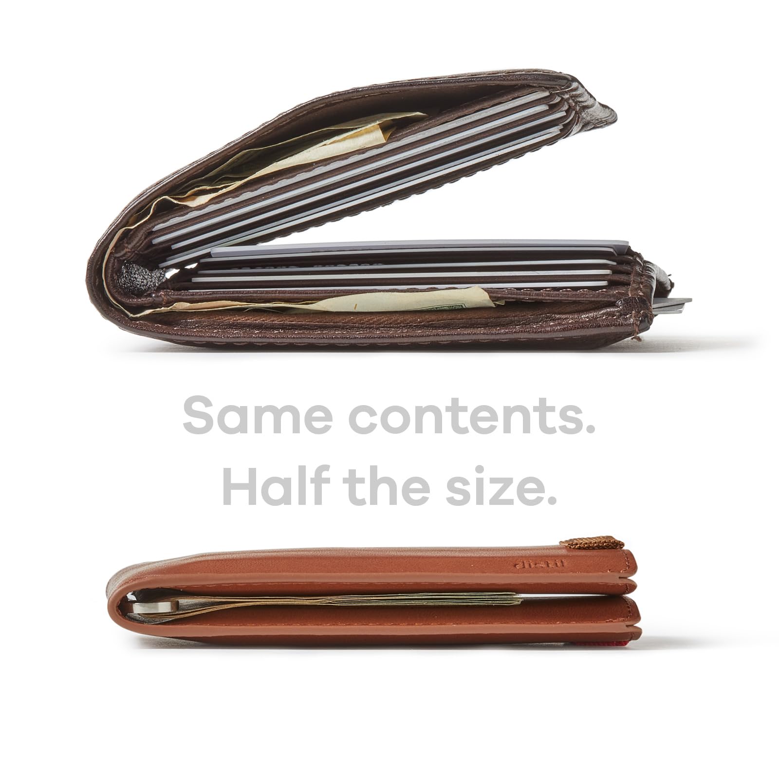 Distil Union Wally 5.0 with MagLock | RFID Leather Bifold Wallet with Money Clip & MagLock | Slim, Minimalist Billfold, Schwarz, small