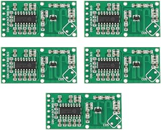 5 Piezas Módulo Sensor de Movimiento por microondas RCWL-0516, Interruptor de inducción, Amplio ángulo de detección de Objetos y cuerpos Humanos, Compatible con Arduino