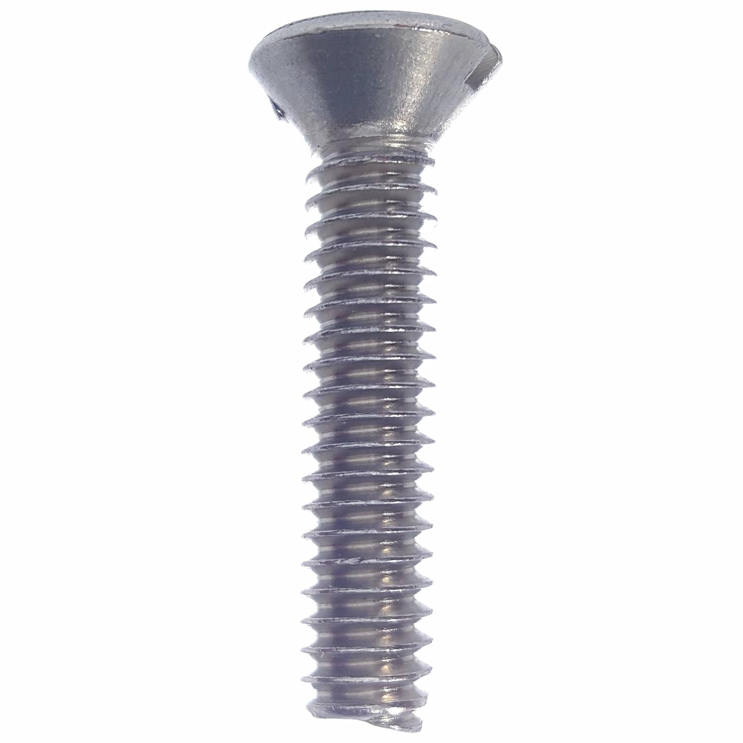 10-32 x 1 Oval Head Machine Screws, Slotted Drive, Stainless Steel 18-8, Full Thread, Bright Finish, Machine Thread, Quantity 50 by Fastenere