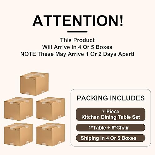 Miniatura 6 de Juego de 6 mesas de comedor de cristal, moderno juego de mesa de comedor de 71 pulgadas con 6 sillas de comedor tapizadas de piel sintética para