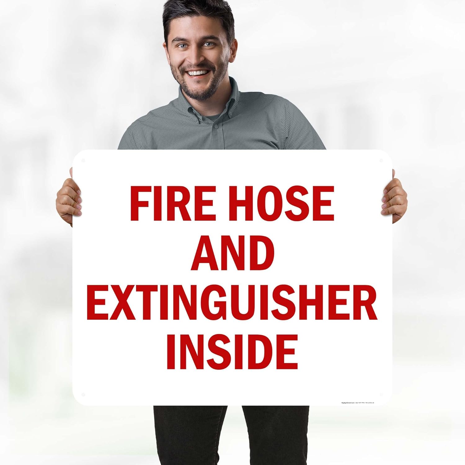 Fire Hose And Extinguisher Inside Sign, 24x30 Inches, 55 mil thick HDPS (high density polystyrene), Made in USA by My Sign Center