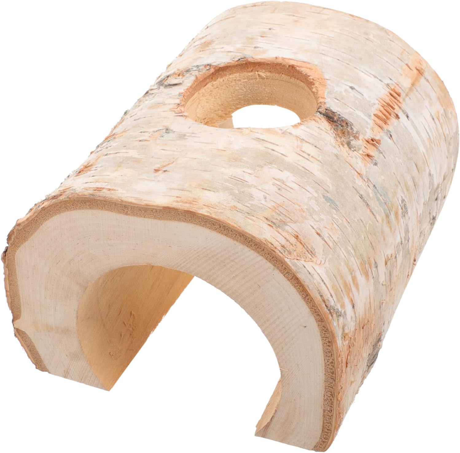 Wooden Hamster Tunnel Hideout Toy Chewable Tube for Small Pets Natural Birch Wood Fun Hideaway for Hamsters Mice and Other Small Animals