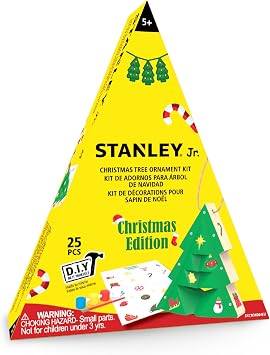 Red Toolbox Stanley Jr. Easy Build Christmas Tree Ornament Kit, Holiday Gift Christmas Edition