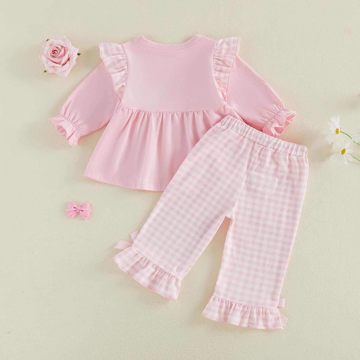 Toddler Baby Girl Fall Clothes 2Pcs Ruffle Plaid Winter Outfits | Baby Girl Clothes Toddler Girl Outfits Long Sleeve Ruffle Shirt Pants Cute Infant Outfit Set Baby Girl Fall Winter Clothes