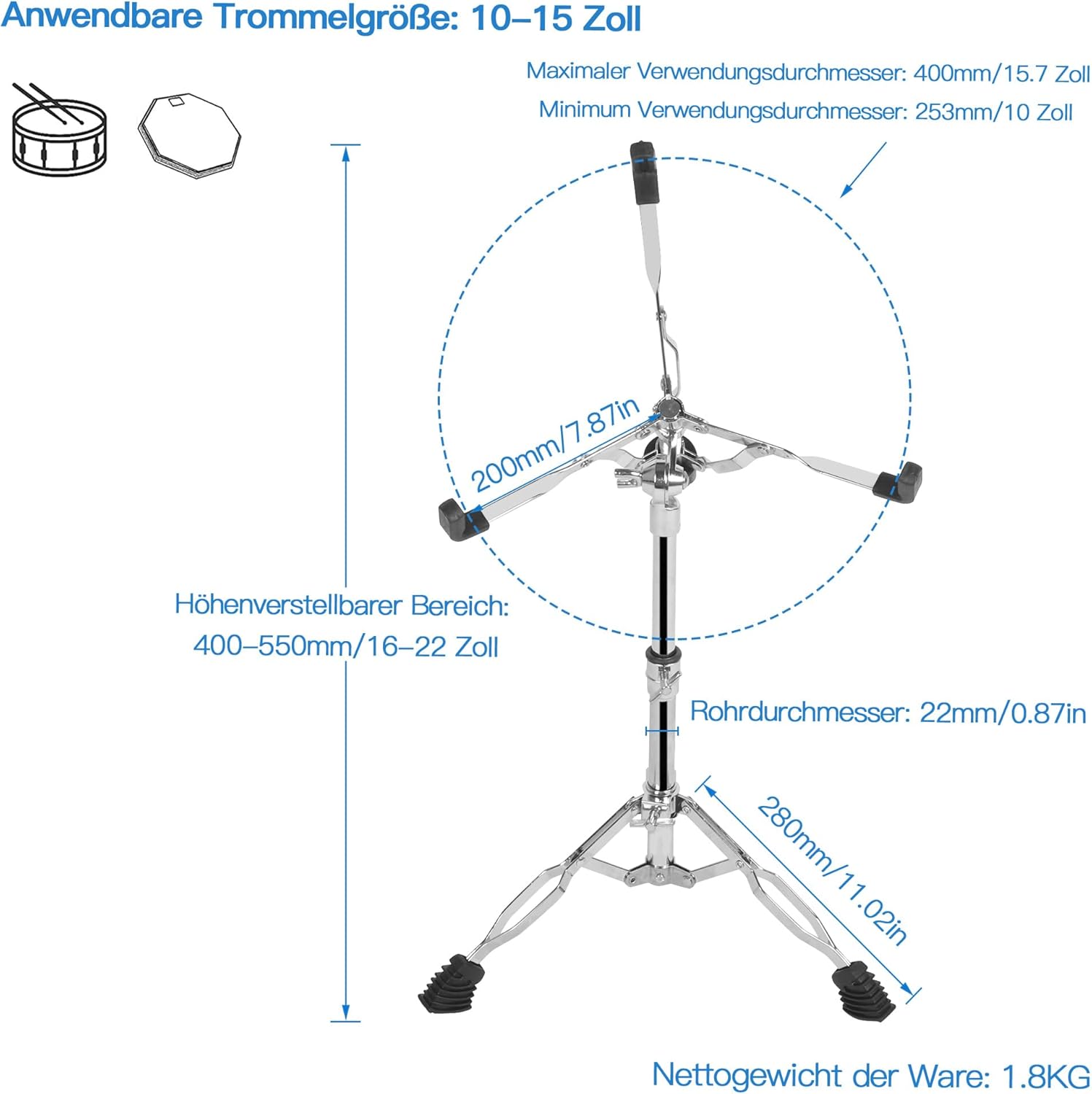 Dobállvány tripod alapzat
