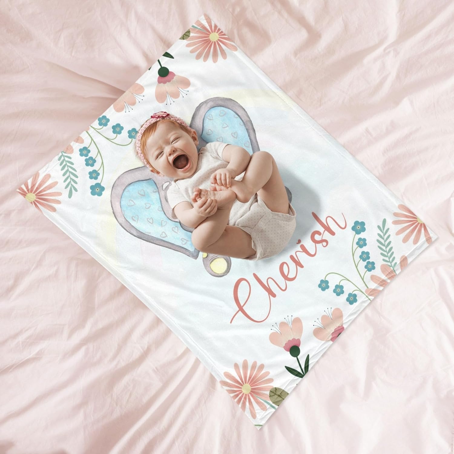 Custom Blanket with Name Personalized Cute Dog Paw Prints Soft Flannel Throw Blanket for Dog Lovers Gift - Baby Swadding Nerborn Super Soft Blanket 50x60inch