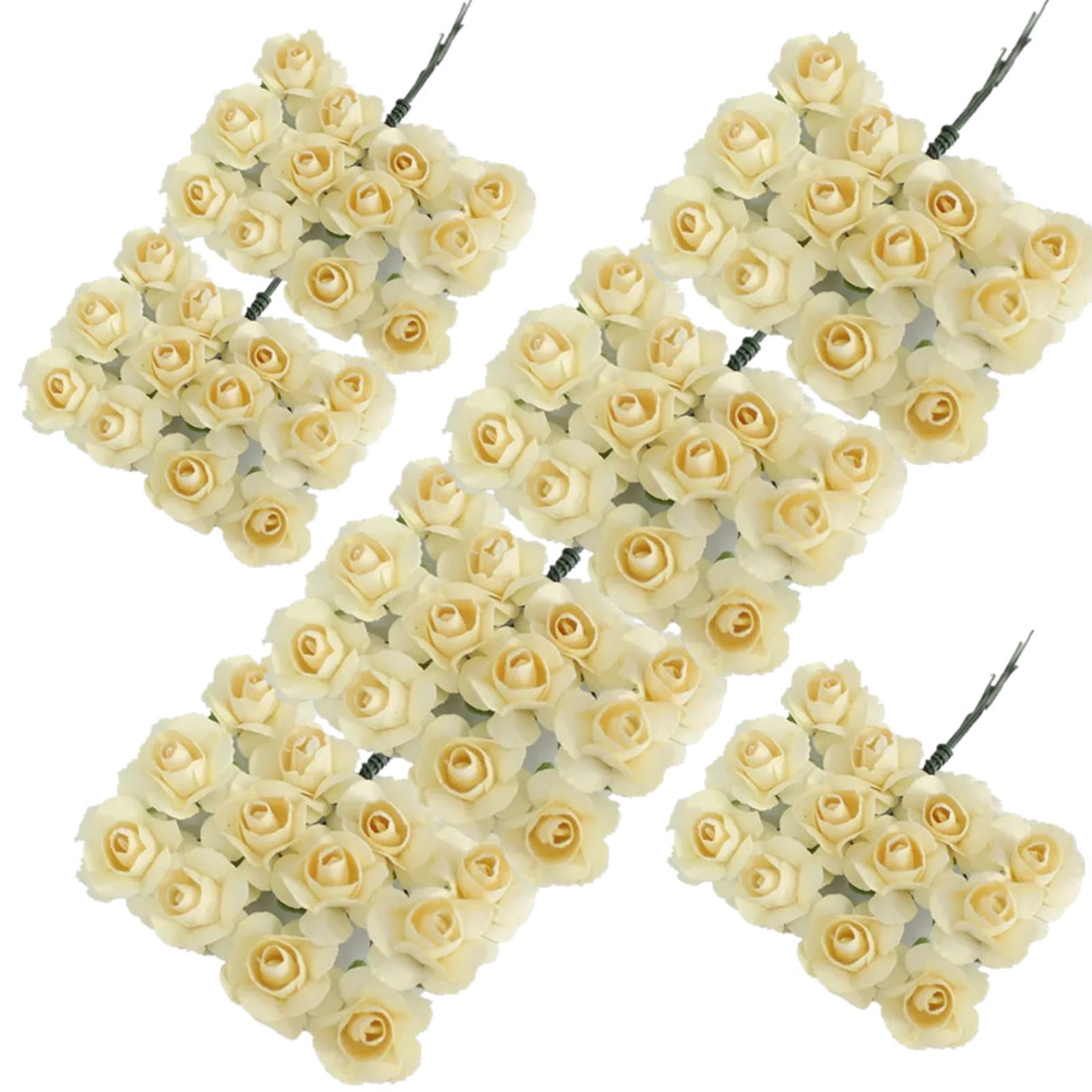 144pcs 2cm Artificial Mini Paper Rose Bouquet For Wedding Party