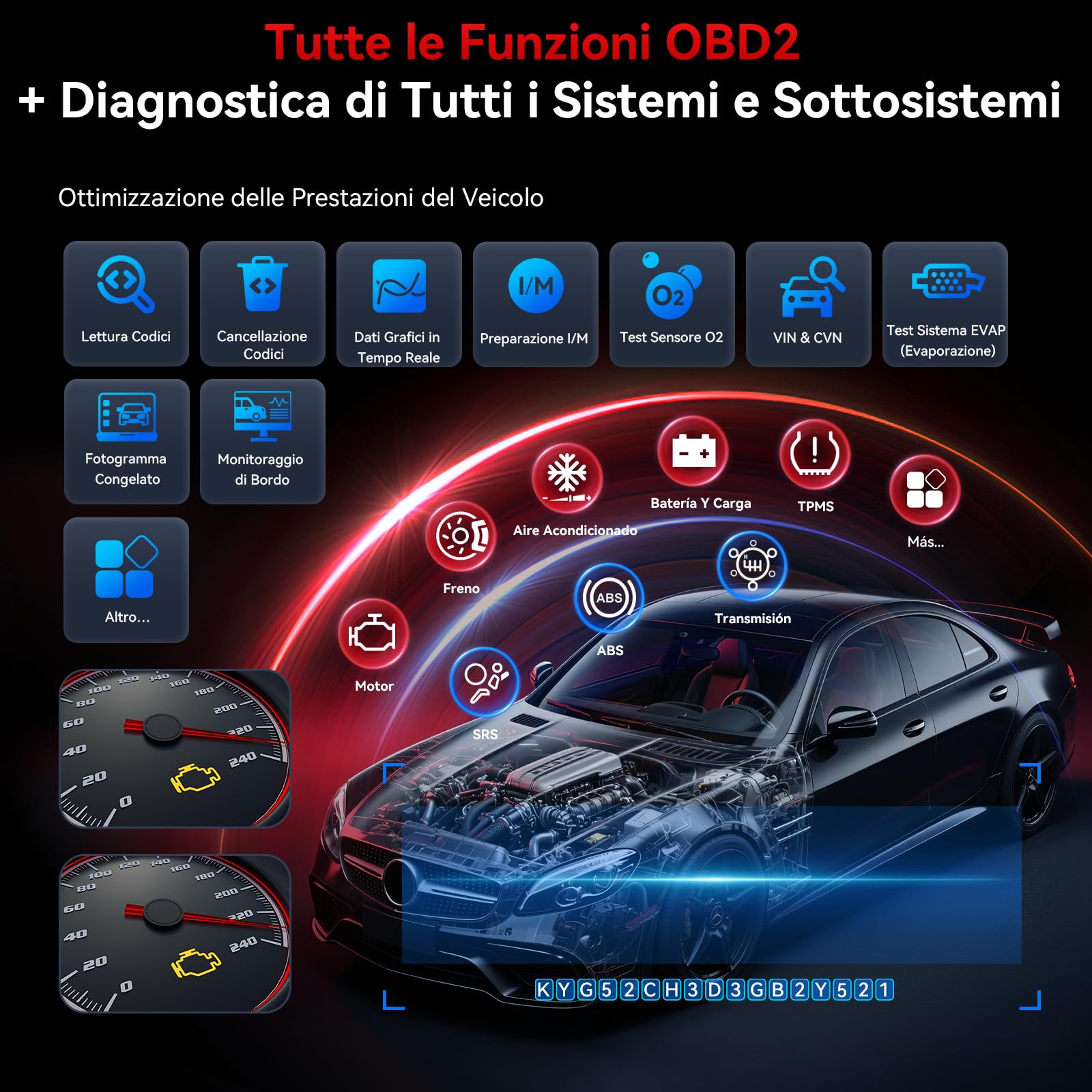 CR Pro S Strumento diagnostico bidirezionale per tutte le auto, codifica ECU per Audi/BMW/VW, scanner OBD2, touch screen/49 resetti/4000+ test/registrazione batteria