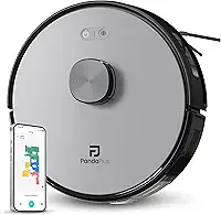 Robô Aspirador de Pó Inteligente AMG-R3 PRO 3 em 1 Varre, Aspira e Passa Pano com Mapeamento a Laser LDS, Compatível com Alexa e Google, Wi-Fi, App e Controle Remoto Panda Plus Bivolt (Cinza)