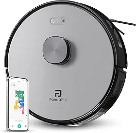 Robô Aspirador de Pó Inteligente AMG-R3 PRO 3 em 1 Varre, Aspira e Passa Pano com Mapeamento a Laser LDS, Compatível com Alexa e Google, Wi-Fi, App e Controle Remoto Panda Plus Bivolt (Cinza)