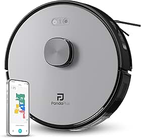 Robô Aspirador de Pó Inteligente AMG-R3 PRO 3 em 1 Varre, Aspira e Passa Pano com Mapeamento a Laser LDS, Compatível com Alexa e Google, Wi-Fi, App e Controle Remoto Panda Plus Bivolt (Cinza)