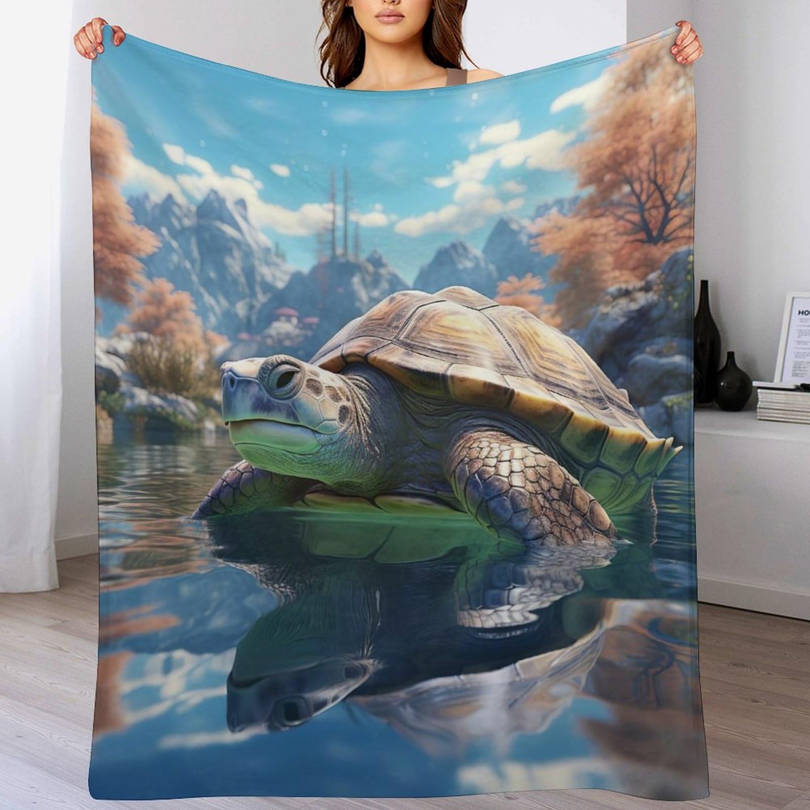 Couverture flanelle tortue de mer lavable pour oublier le froid