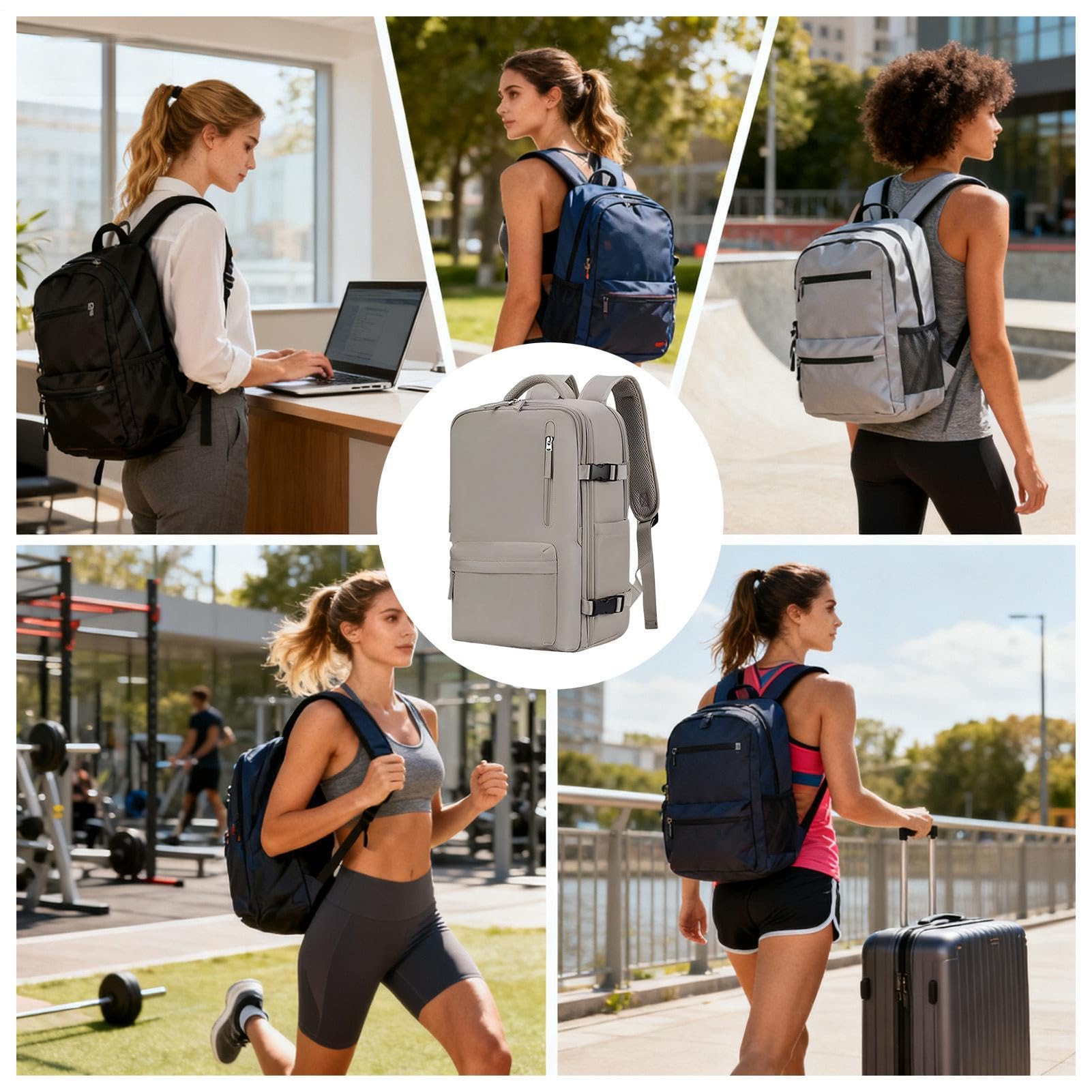Zaino Con Scomparto Separato Per Scarpe Zaino Da Viaggio Per Computer | Grande Capacità Viaggi Palestra Lavoro Scuola Pendolarismo Escursioni Spiaggia