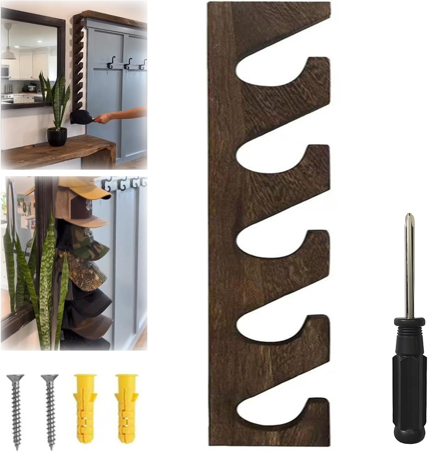 Wood Hat Rack For Wall, Wall Mounted Hat Rack, Wall Mounted