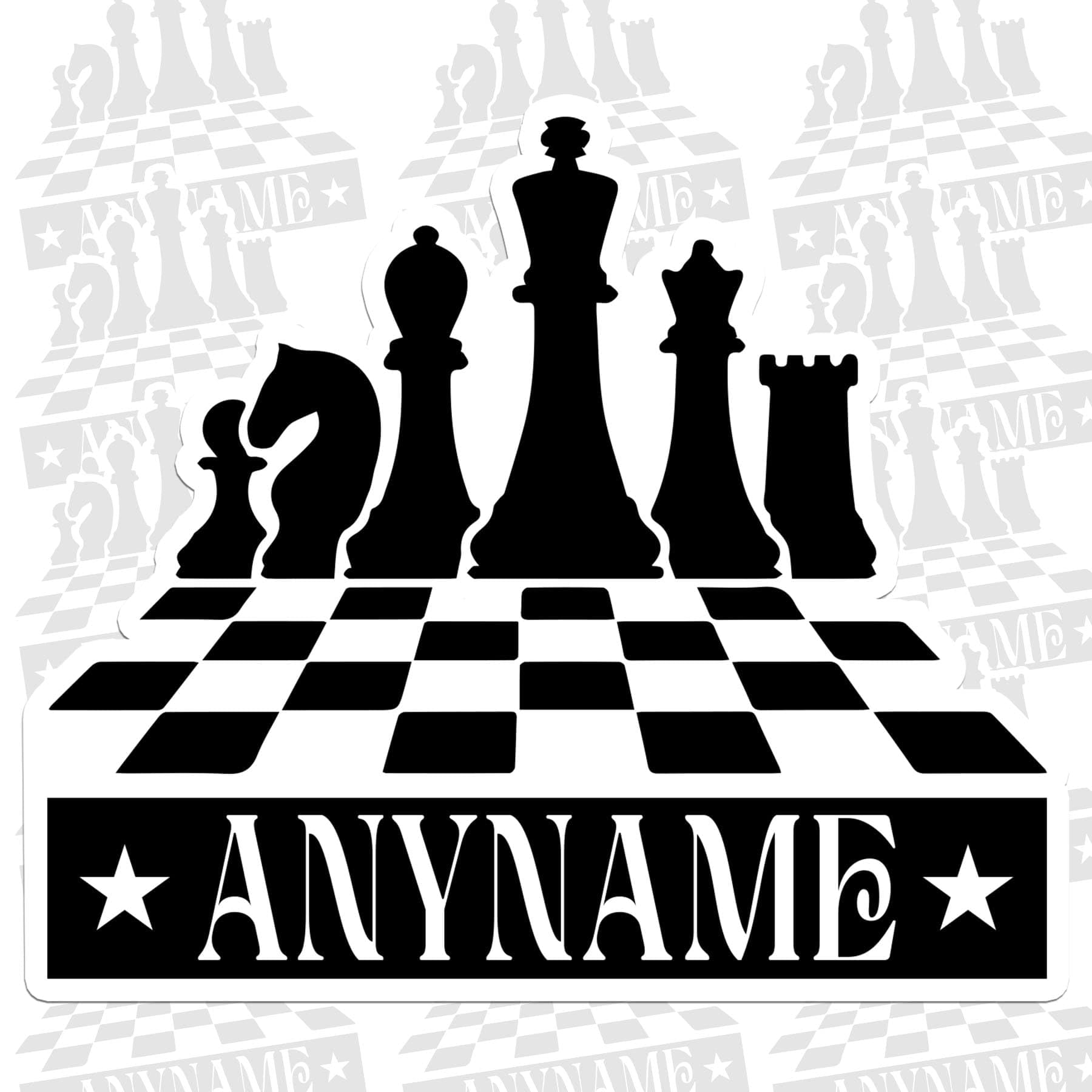 Custom Chess Player Name Sticker Personalized Text Competitive Sport Decal Waterproof Vinyl Decal for Water Bottles Tumbler Laptop Hard Hat Car Kindle