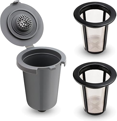 Vaso de filtro reutilizable para Cuisinart, gris (1 paquete con 2 filtros de malla)