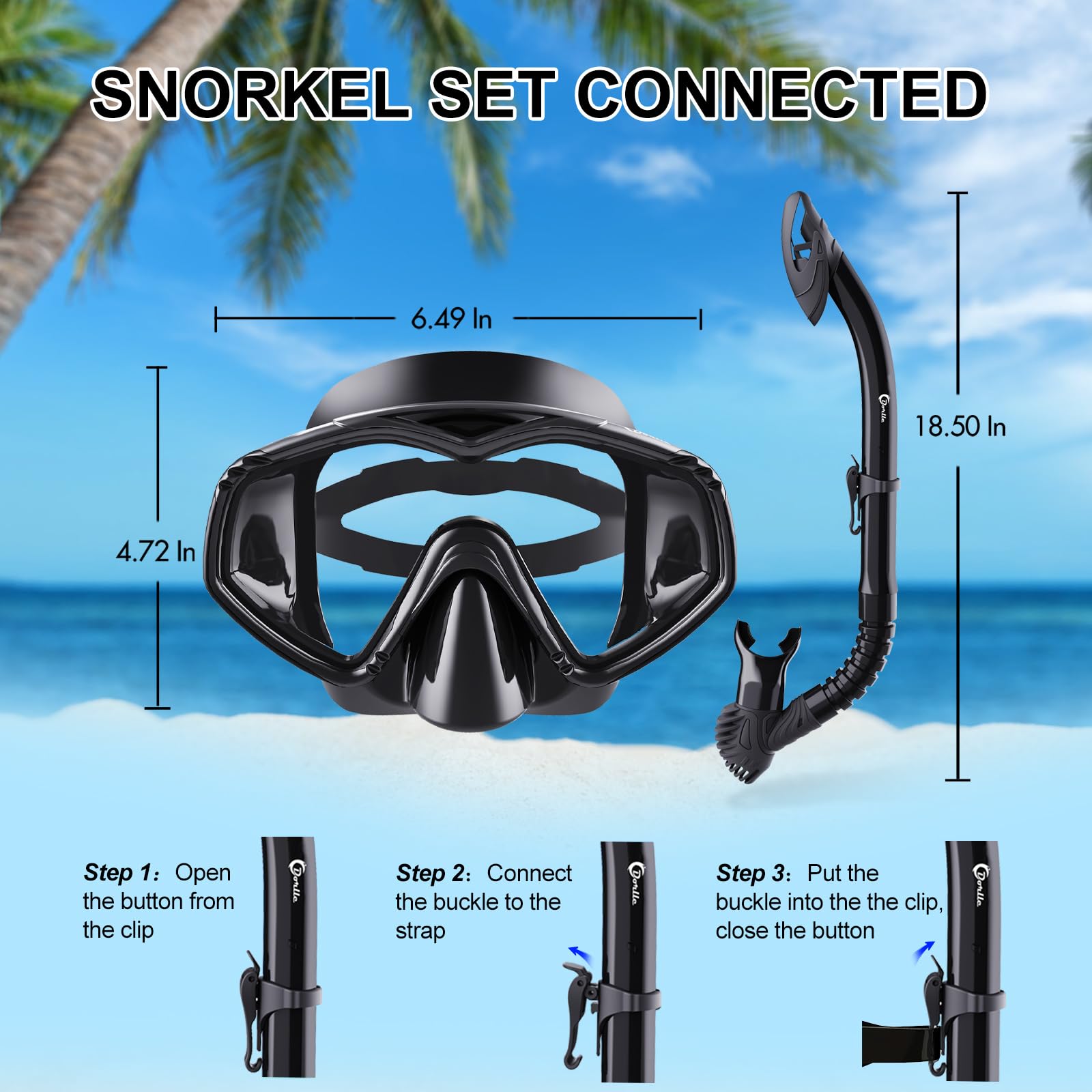 Seovediary Snorkel Set, Snorkeling Gear for Adults Anti-Fog Panoramic