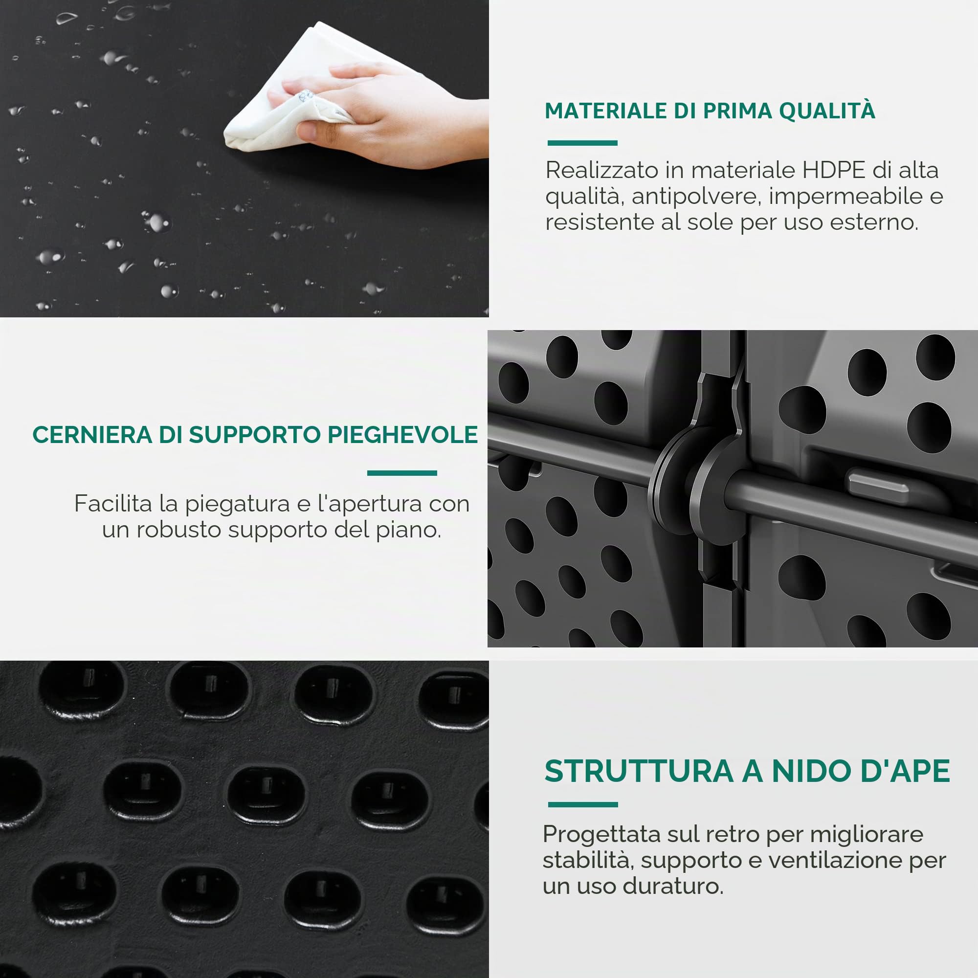 YITAHOME Tavolo pieghevole rotondo da 122 cm, per esterni/interni, tavolo pieghevole in plastica resistente, con piano spesso e robusto telaio in metallo, ideale per feste, picnic, campeggio,
