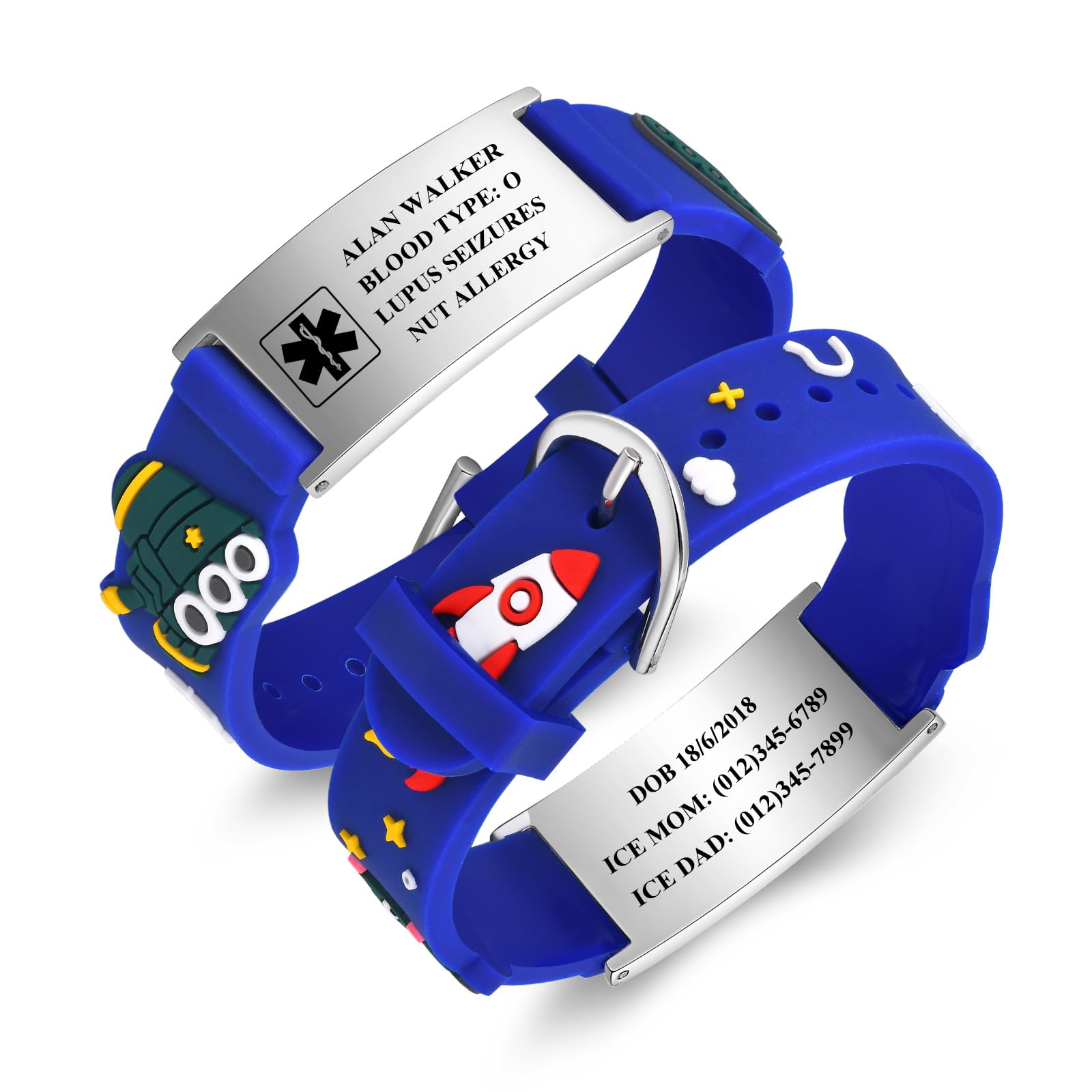 Gamtic Personalized Medical Alert Bracelet for Kids
