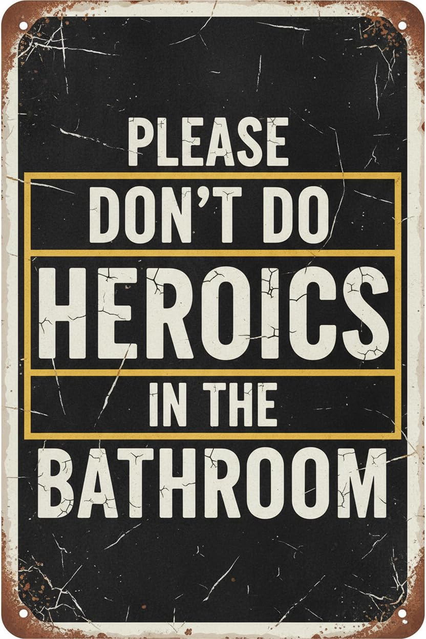 Vintage Metal Tin Sign Funny Bathroom Decor, Metal Tin Sign Flag For College Dorm, Please Don't Do Coke In The Bathroom, 12X8 Inch Custom Private Property Signs Outdoor