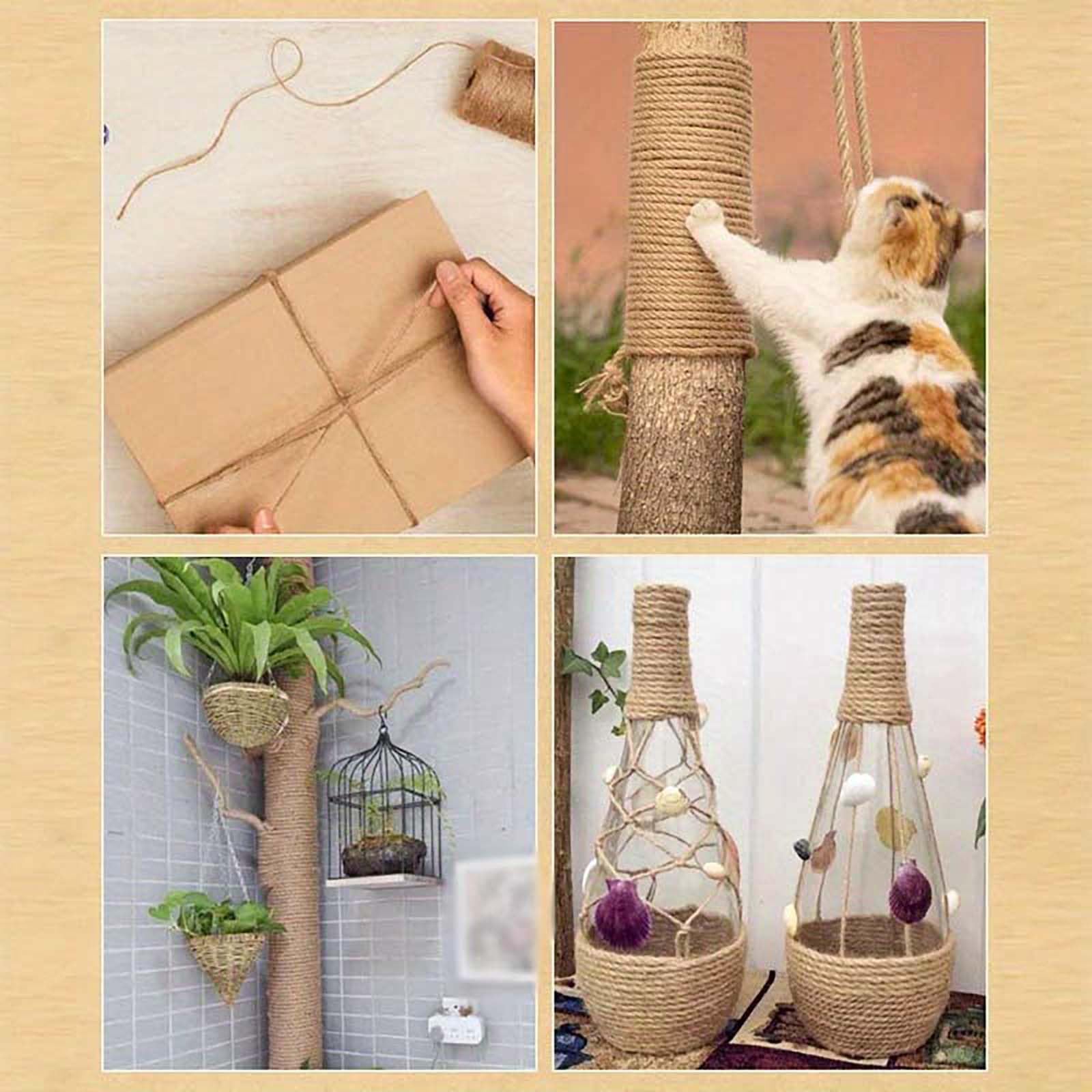 Natürliche Dicke Gartenschnur aus Jute, Starke Juteschnur Rolle 50 Meter, Vielseitige Juteschnur für Basteln, Gartenarbeit, Geschenkverpackung, Materialverpackung, Hochzeit und Weihnachtsde(Size:12MM)