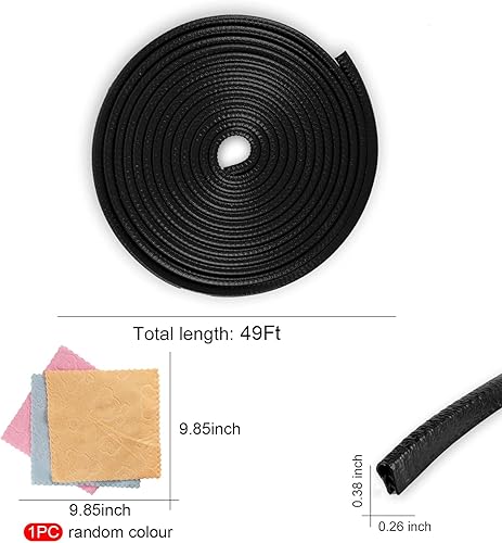 Vista 38 de SINGARO Protector de borde de puerta de automóvil de 16.4 pies, sin pegamento, tira protectora de entrada de puerta de automóvil, protector de Rojo