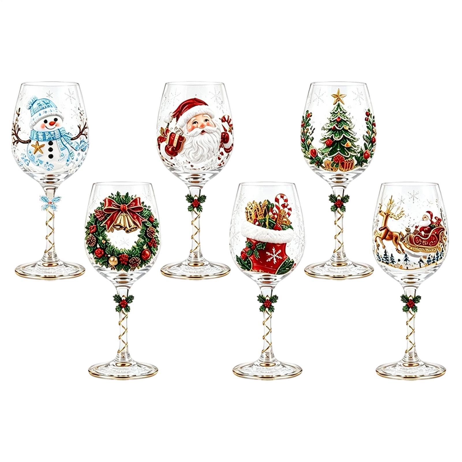 Bicchiere Da Vino | Calice Festivo Colorato Per Le Vacanze Di Natale