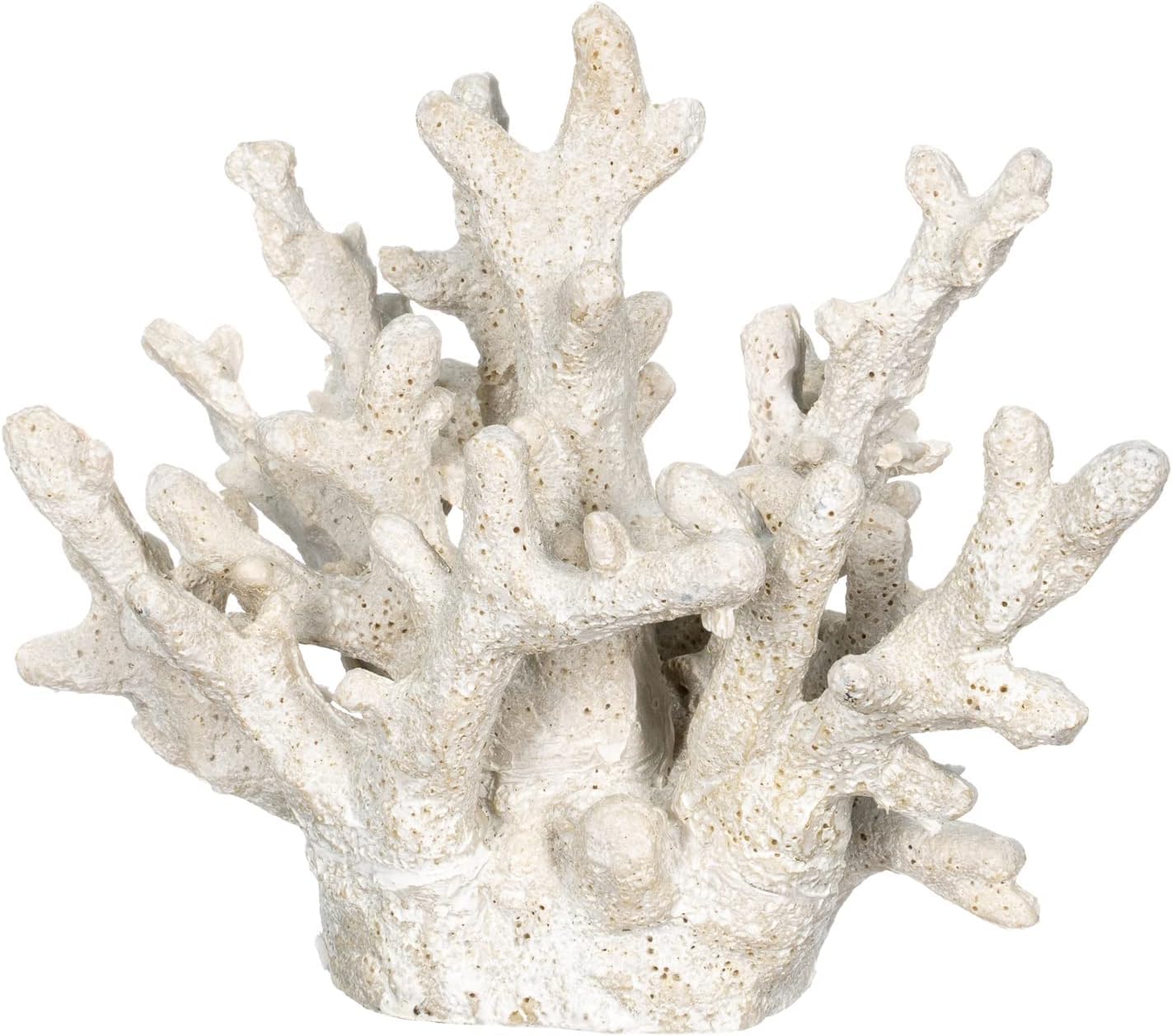 Nautical Crush TradingWhite Coral Décor - Beach Home Décor - Faux Coral Reef Décor 6.5” x 5” x 5.5” - Resin Coral Décor - White Coral Decoration - Coral Branch Décor - Coral Home Decoration