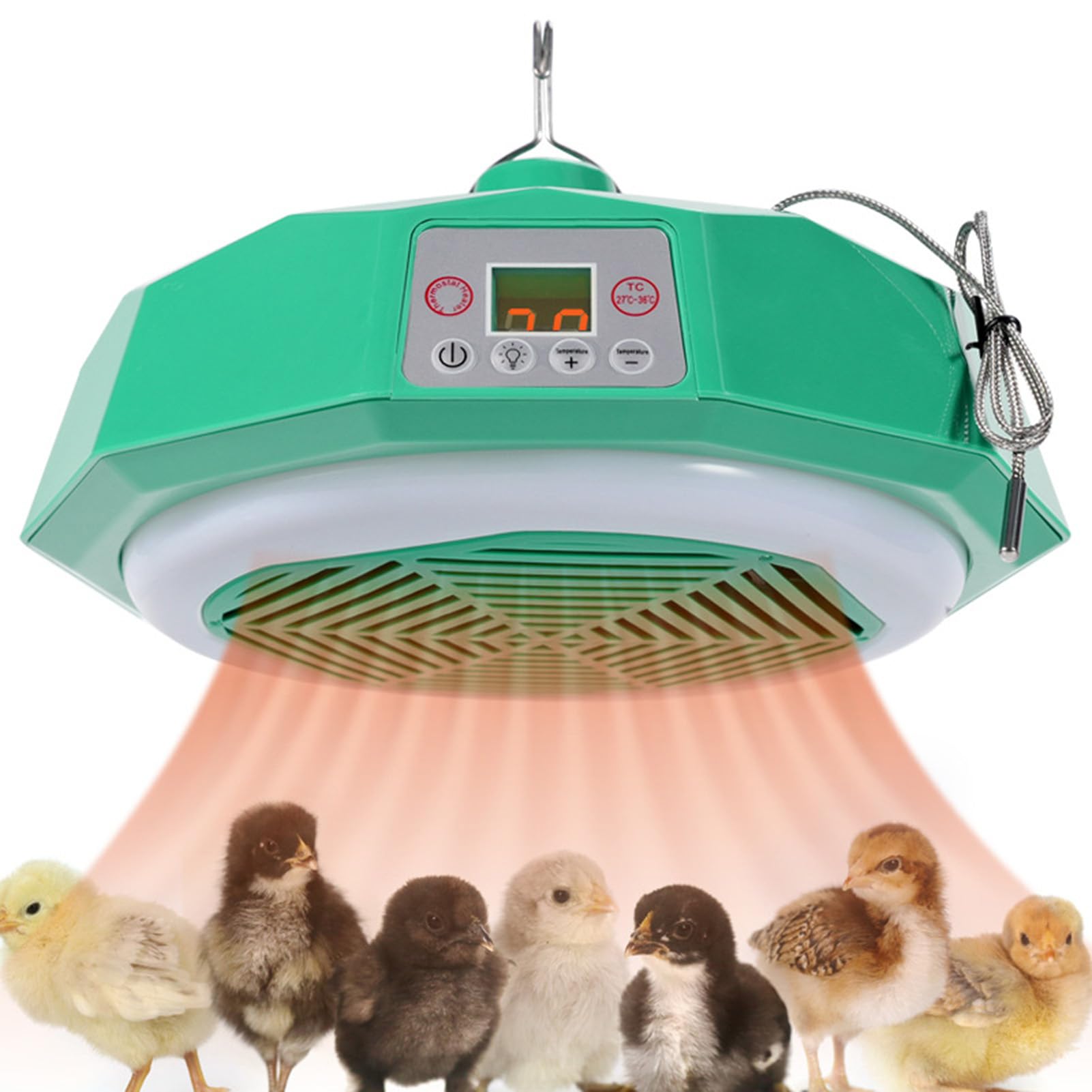 Lampada Riscaldante per Polli Lampada Riscaldante per Bestiame a Temperatura Regolabile con Telecomando per Animali Domestici, Cani, Gatti, Rettili, Uccelli (220 V)