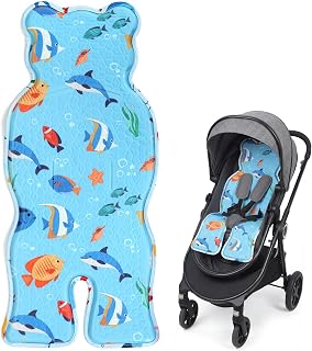 Orzbow Sitzauflage Buggy Sommer, Universal Sitzauflage Kinderwagen Sommer, Atmungsaktives Großes Kinderwagen Sitzauflage für Babysitz & Schubwagen, Sommer Essentials für Babys, Blau
