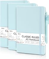 Vista 12 de feela Paquete de 3 cuadernos diarios a granel, cuadernos de tapa dura clásicos rayados con soporte para bolígrafo para mujeres y niñas, suministros