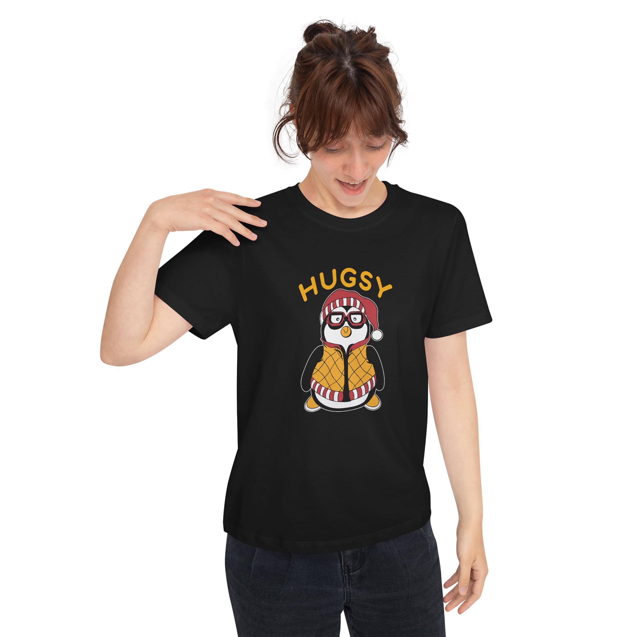 Christmas Women's Hugsy The Bedtime Penguin Pal F.R.I.E.N.D.S TV Show Graphic Printed T-Shirt-picture-53