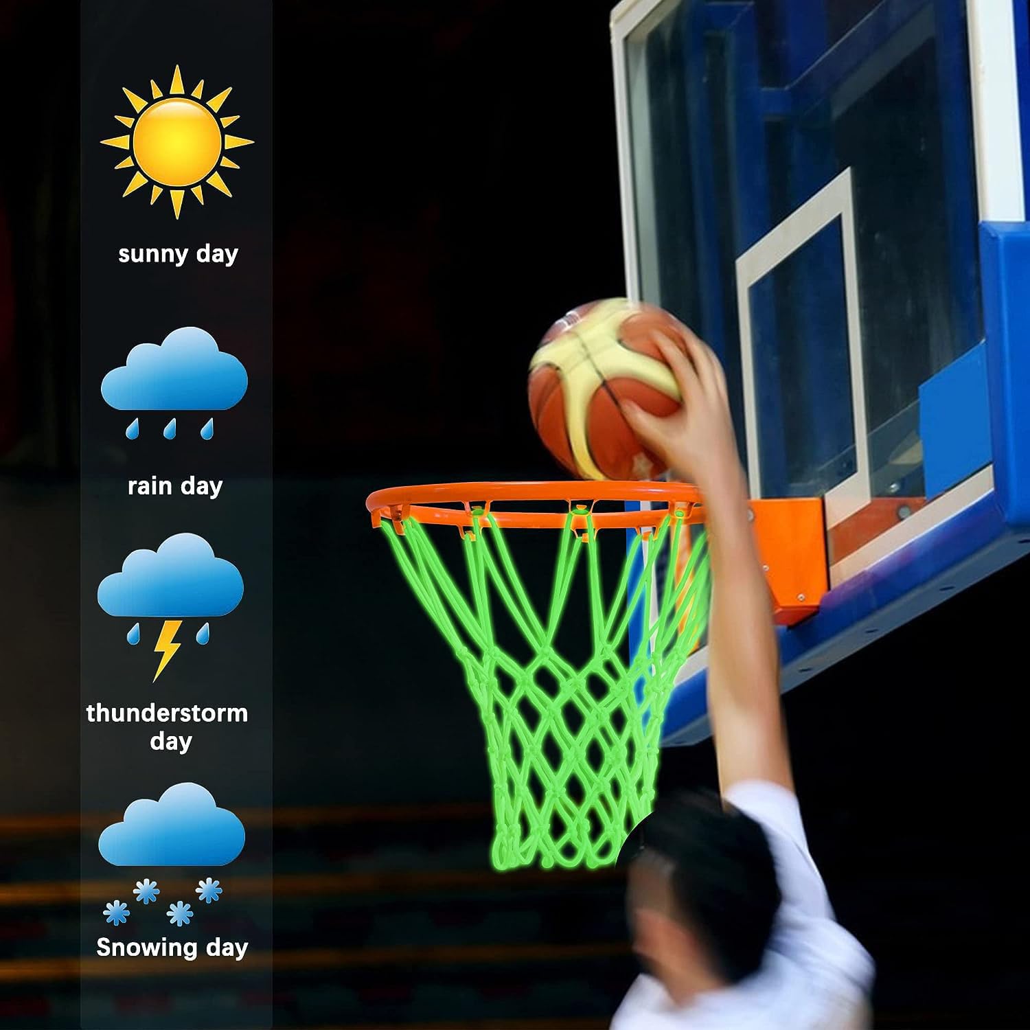 Filet De Basket-ball Phosphorescent, Filet De Basket-ball Lumineux