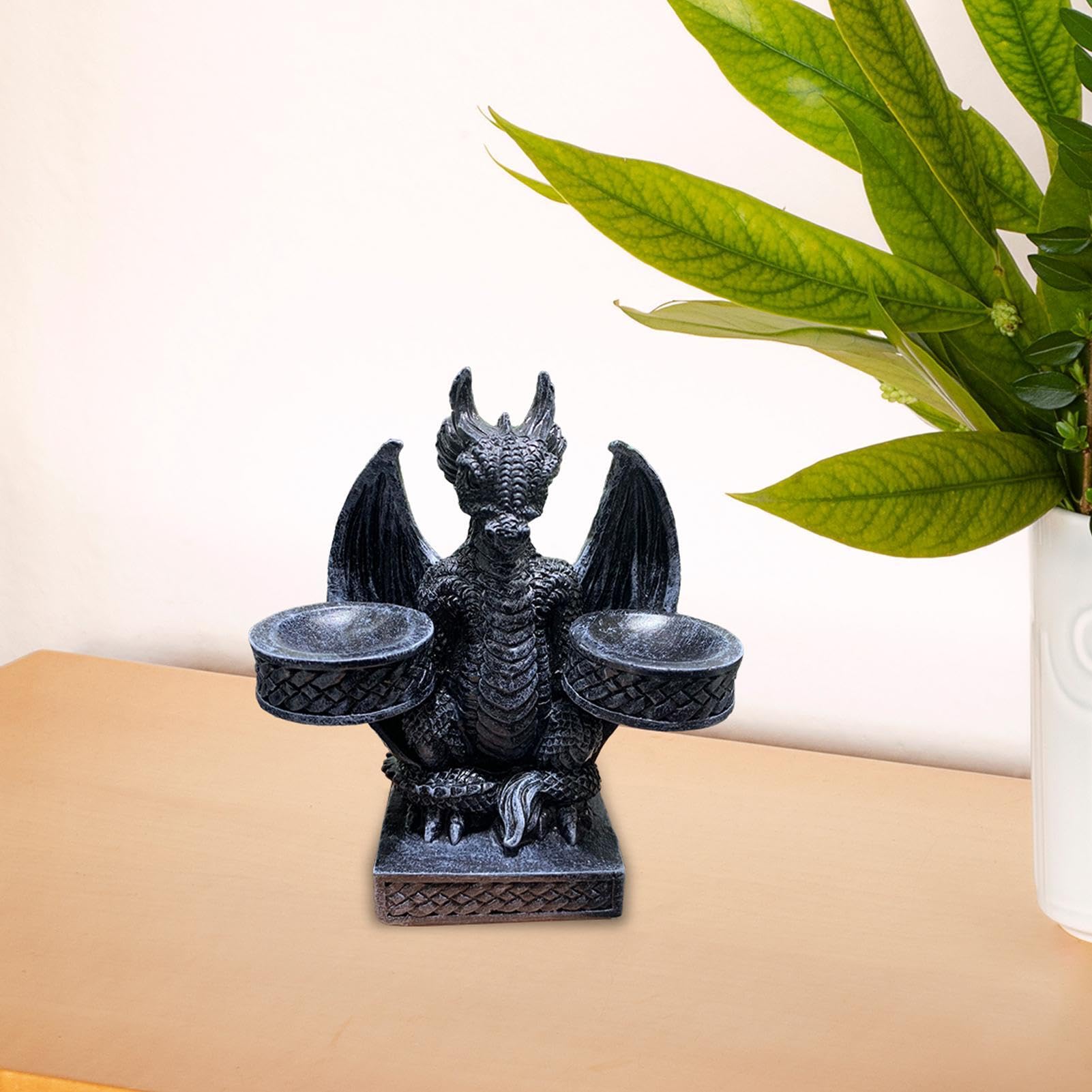 Amazon.co.jp: ドラゴン彫刻、ダブルボールホルダー 座っている