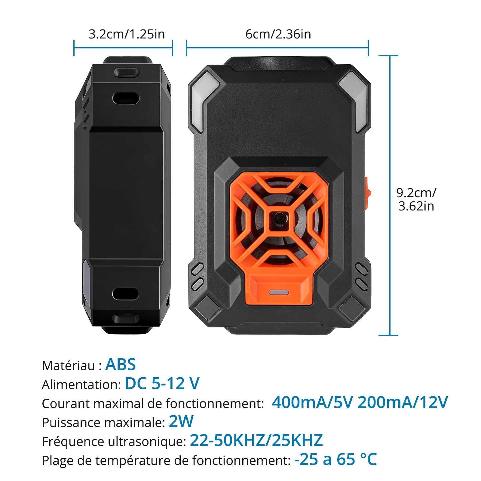 AUTOUTLET Répulsif Ultrason Souris pour Voiture 2 en 1 Répulsif Ultrason Rongeur Connexion électrique du véhicule/Câblage USB/Batterie Démarrage/arrêt Automatique avec Ligne d'Extension 50cm
