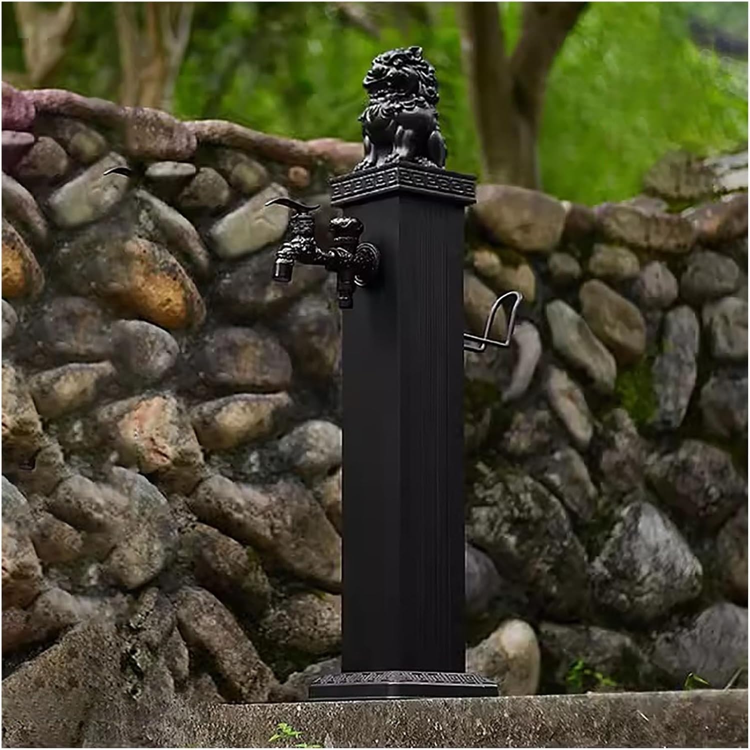 Stainless Steel Outdoor Faucet with Antifreeze Insulation, Frost-Proof Garden Hydrant Tap, Ideal for Gardening and Outdoor Use - Durable, Weather-Resistant (Black, 6.116mm)