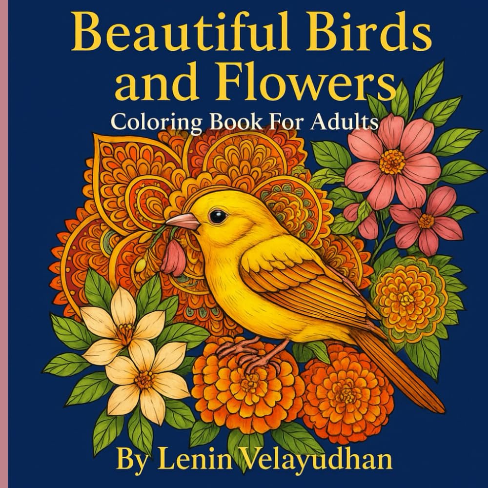 Beautiful Birds and Flowers: Colouring Book for Adults