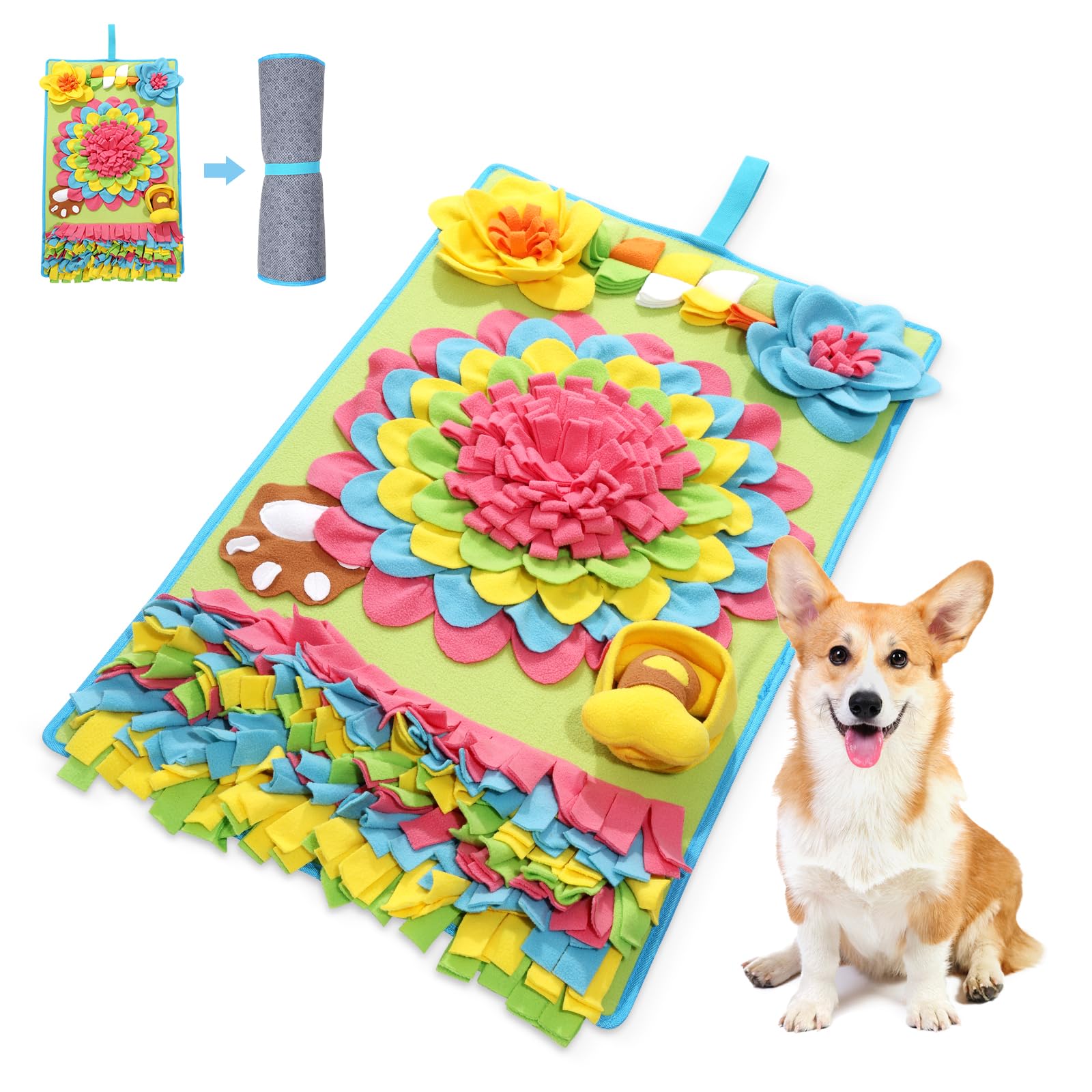 ORIA Snuffle Mat for Dogs, Slow Feeder & Scent Training Mat with Mental Stimulation