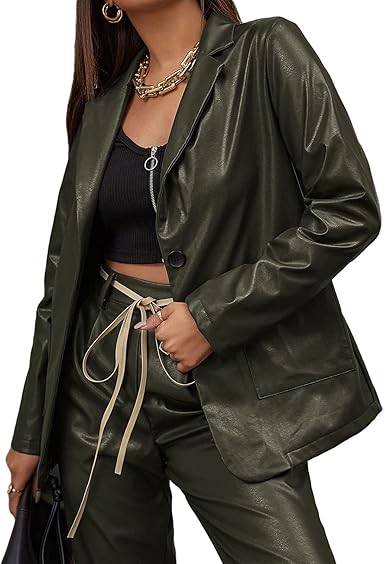 plus size pu jacket