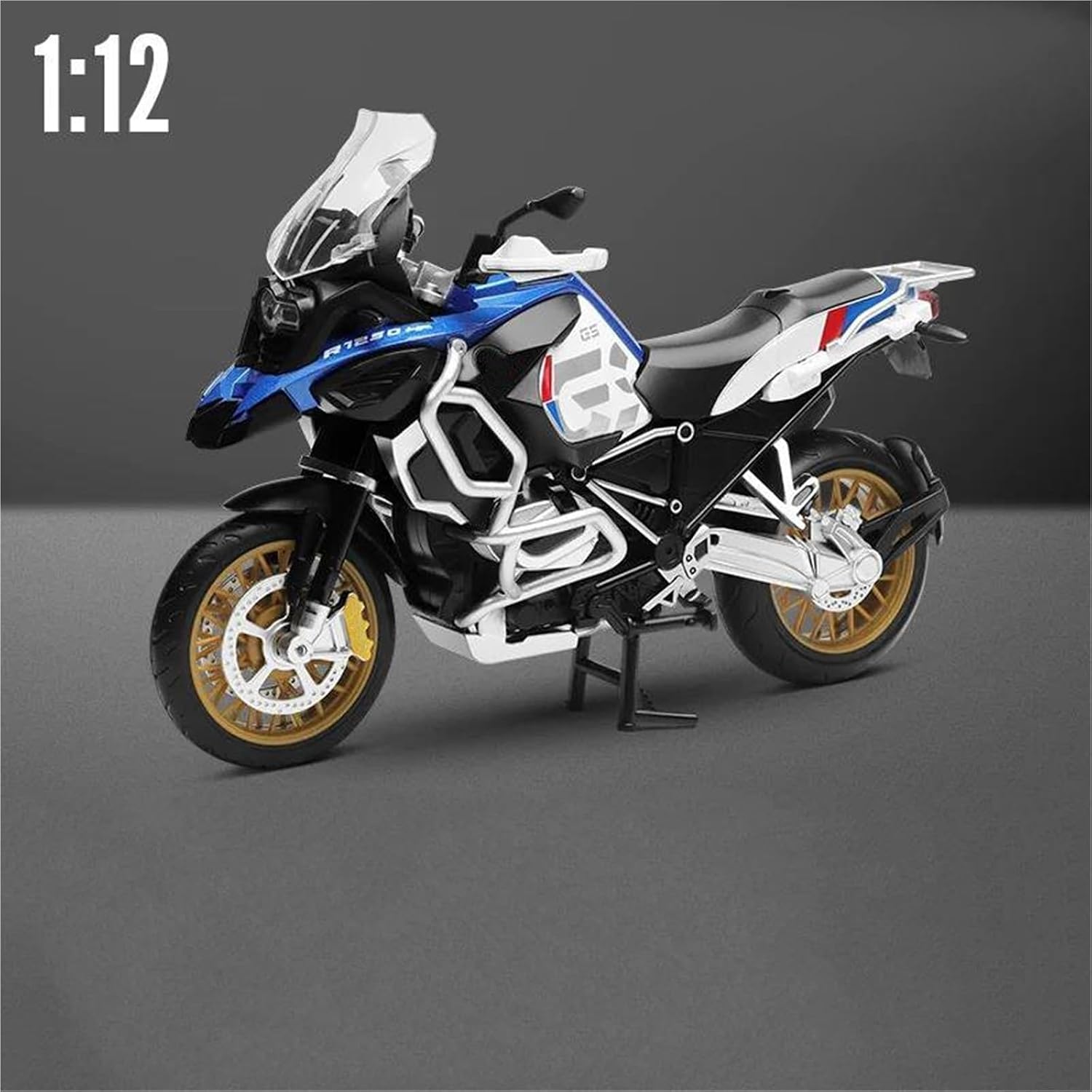 Collection 1:12 Motorcycle Model Diecasts Portable Racing Finger Motobike Simulation Collection Toys for BMW R1250GS R 1250GS R1250 GS 1250(Blue)