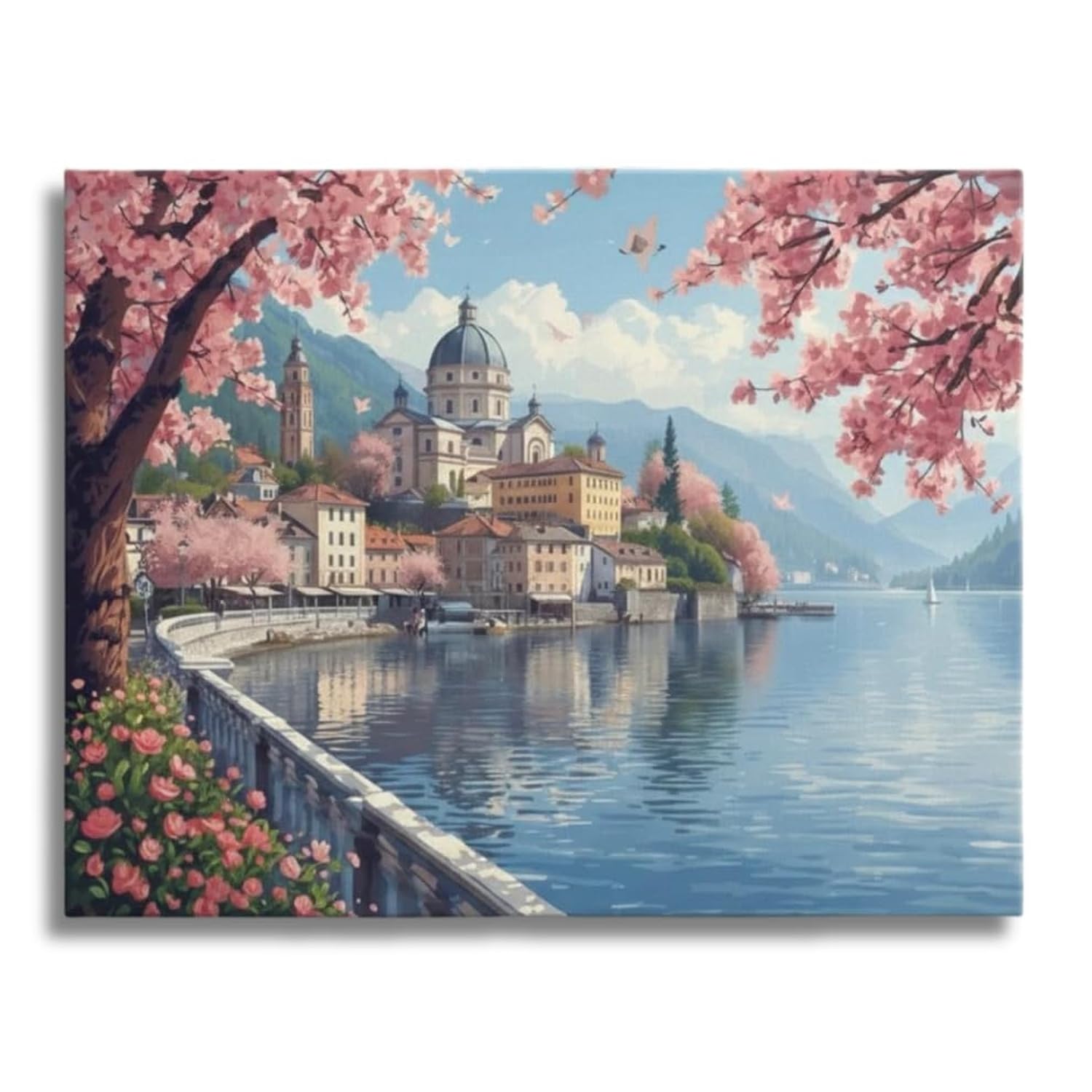 Art Therapy Pcn21 Linen Canvas DIY Paint by Numbers Kit 15 x 20 Inch for Adults and Kids Acrylic Oil Painting Set with Brushes and Colors for Stress Relief & Home Decoration (Springtime by The Lake)-image-21