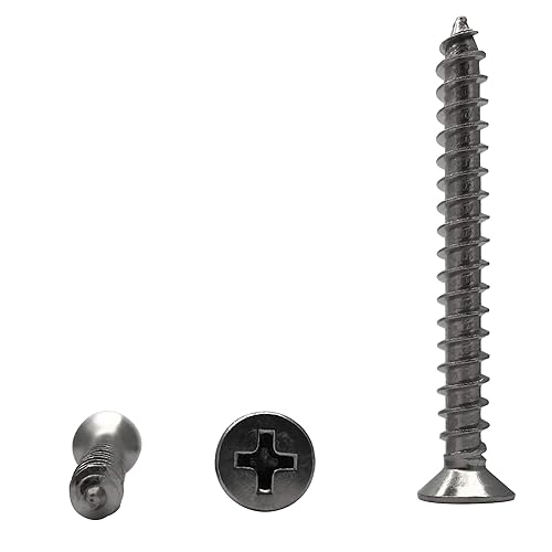 Miniatura 3 de 5 tornillos de 1.772 in, cabeza plana, Phillips Drive, autoperforantes, tornillos de madera para paneles de yeso de acero inoxidable 304, 50 unidades