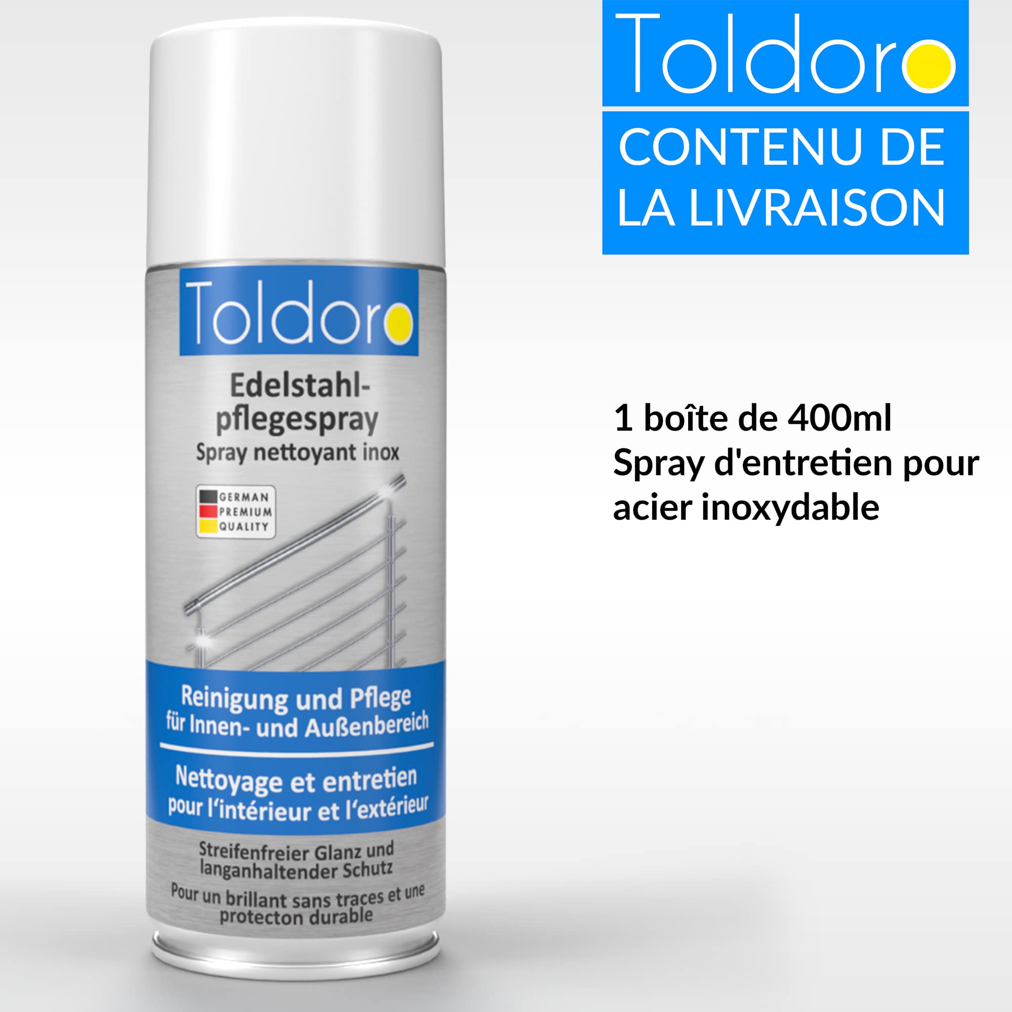 Nettoyant inox professionnel 400ml Toldoro vaporisateur degraissant barbecue cuisine