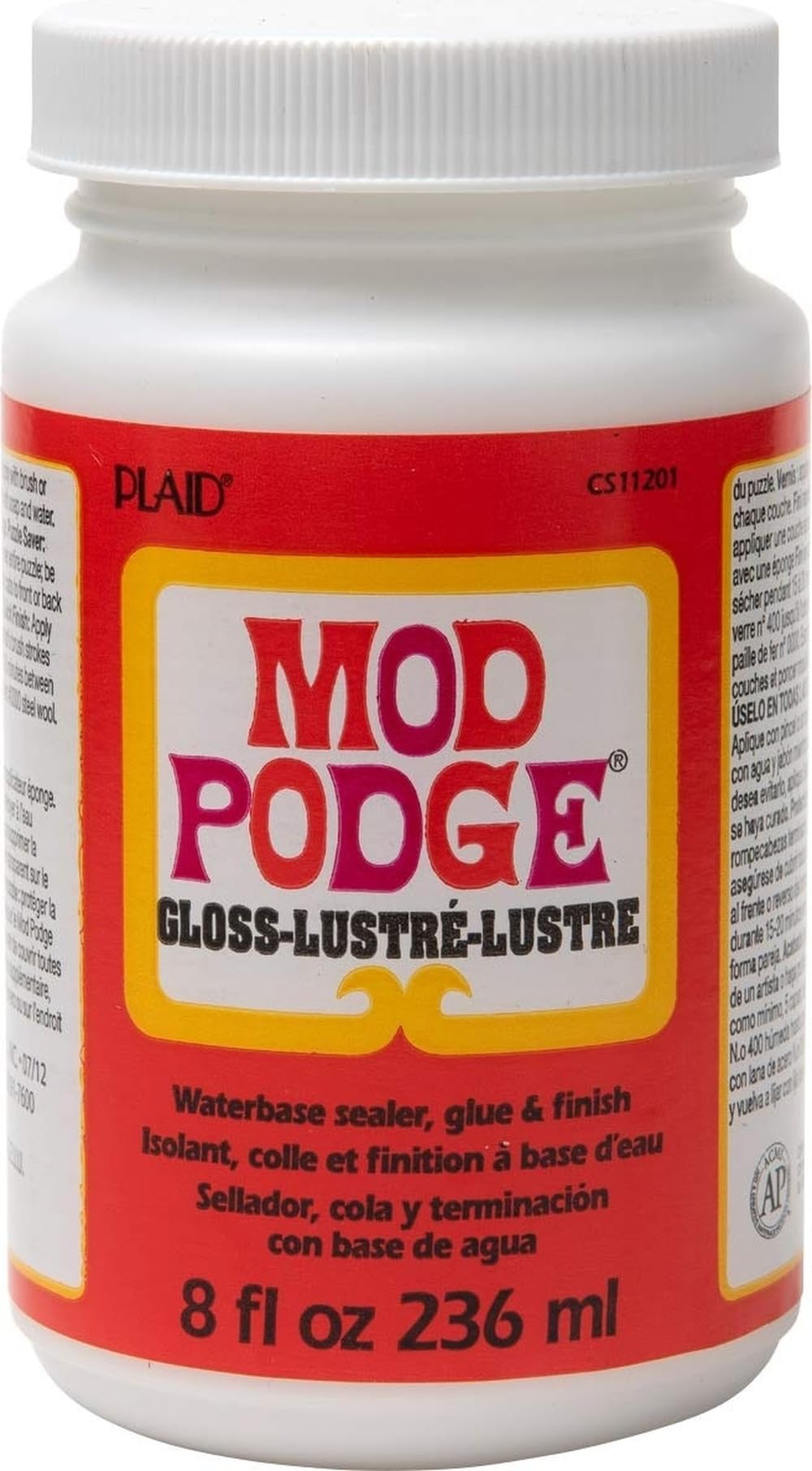 Mod Podge CS11201 8 oz Waterbase Sealer, Glue and Finish, Gloss, White