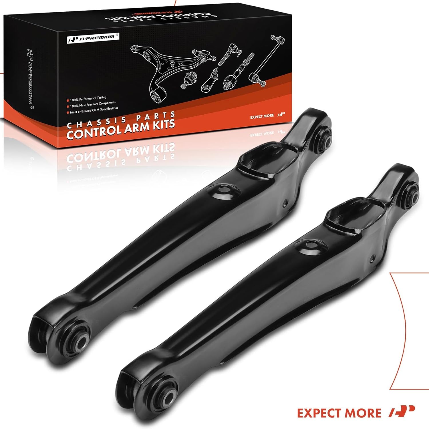 A-Premium 2 x Rear Rearward Lower Control Arms, with Bushing, Compatible with Mitsubishi Lancer 2002 2003 2004 2005 2006