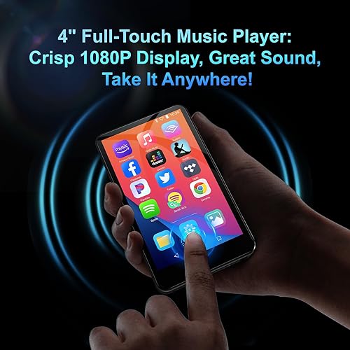 Miniatura 7 de Reproductor de MP3 de 144 GB con Bluetooth y WiFi, pantalla táctil completa HD de 4 pulgadas MP3 y reproductor de música MP4 con Spotify, Libby,