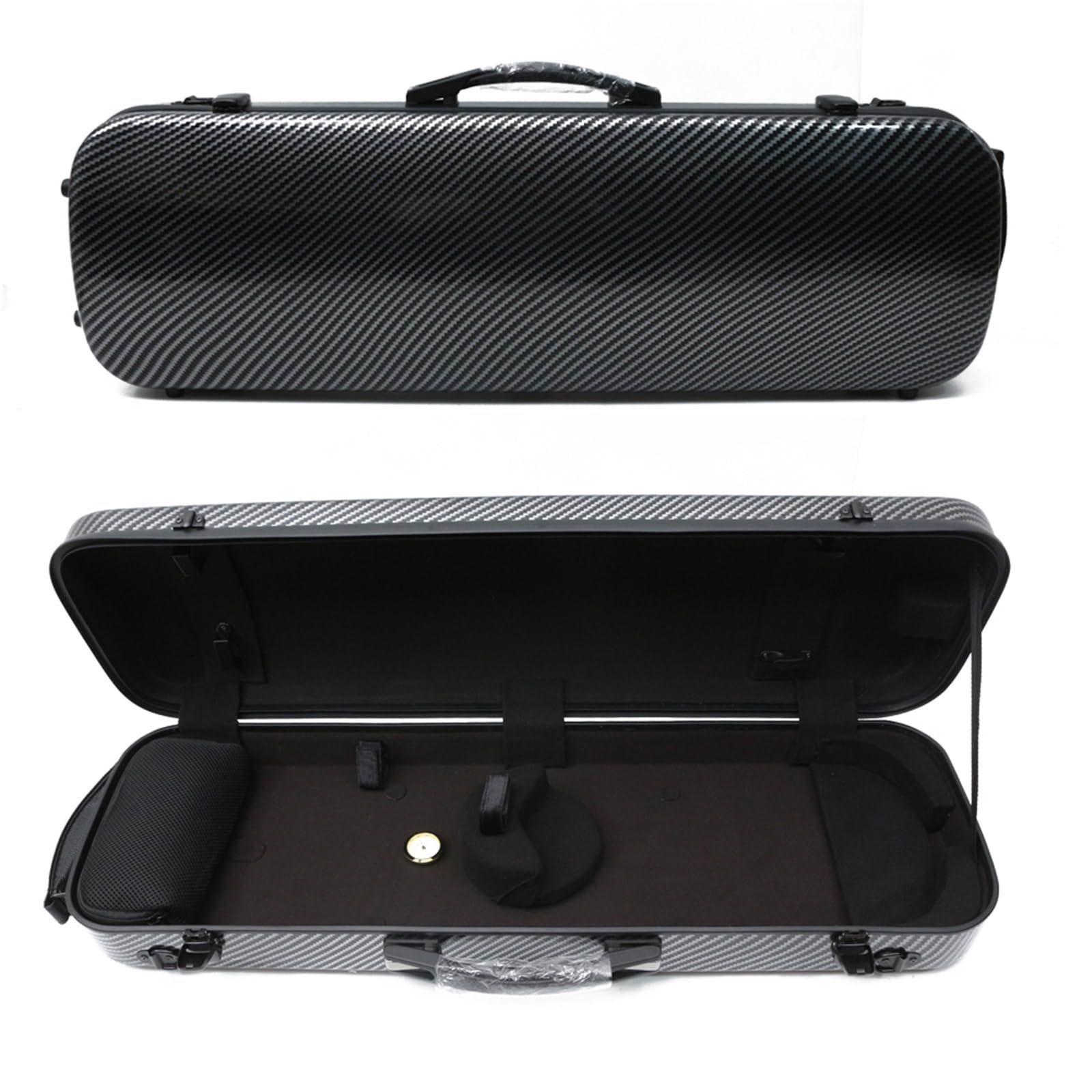 Custodia Per Violino 4/4 In Fibra Di Carbonio Per Strumenti Musicali, Tracolla Leggera, Chiusura A Combinazione Custodia professionale per violino(Black)
