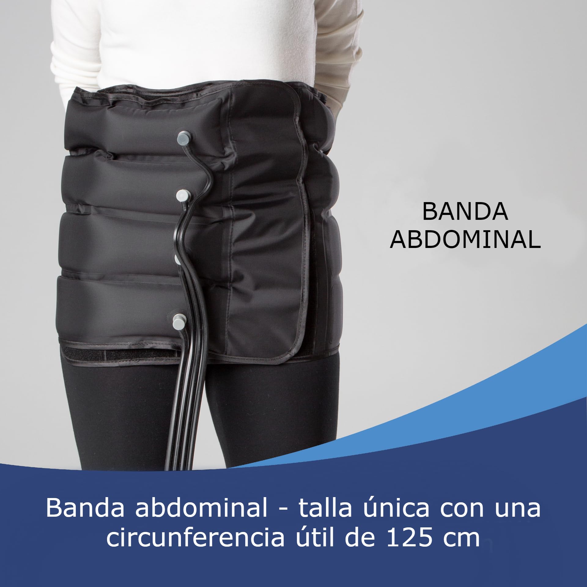 Dinamicamed Presoterapia PRO 4.0 Classic – Máquina de Presoterapia Profesional con Botas para Piernas y Faja Abdominal, 4 Cámaras de Aire, Presión Ajustable, Presoterapia en Casa
