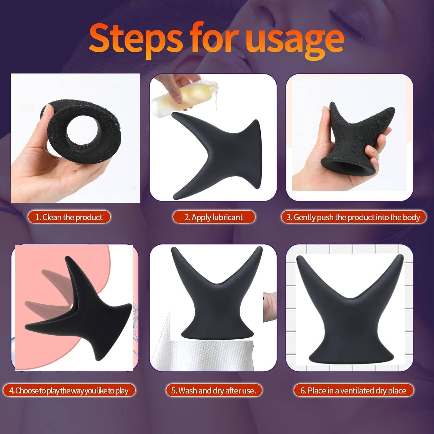 Black Hollow Butt Plug, Silicone Butt Plug Anal Expander Vaginal Expander Anal Stretcher for Anal Trainer Anal Play, BDS Adult Sex Toys Anal Toys for Men & Women Gay Couples(M): L