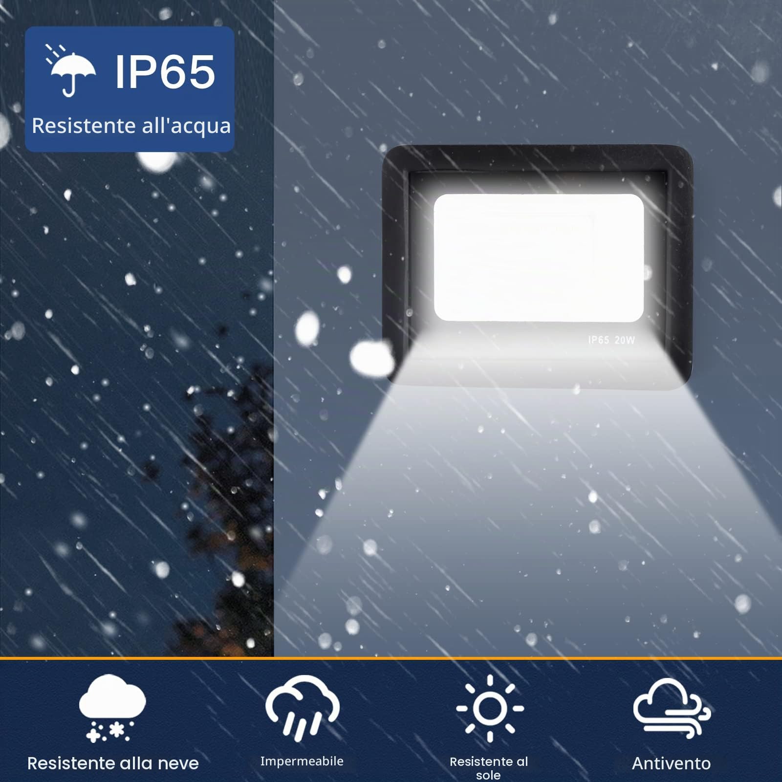 FUPE Faretto LED Esterno 2 Pezzi Potenti Faro a Esterni IP65 Impermeabile Super Illuminoso Nero 20W 2000LM Faretti Led Lampada da Esterno Per tetto giardino cortile cancello garage(3000K Luce Caldo)